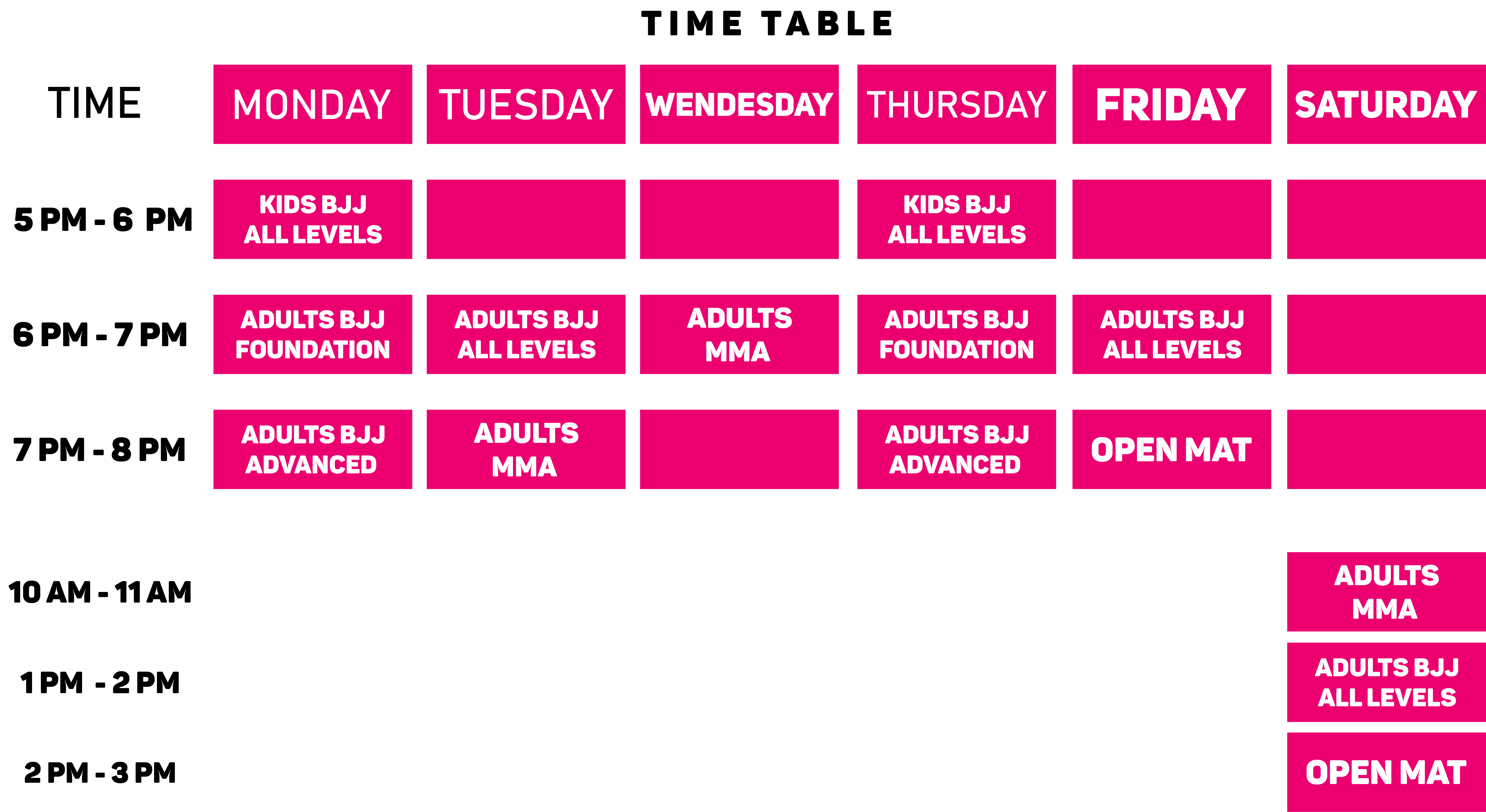 Timetable